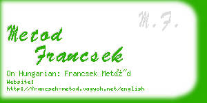 metod francsek business card